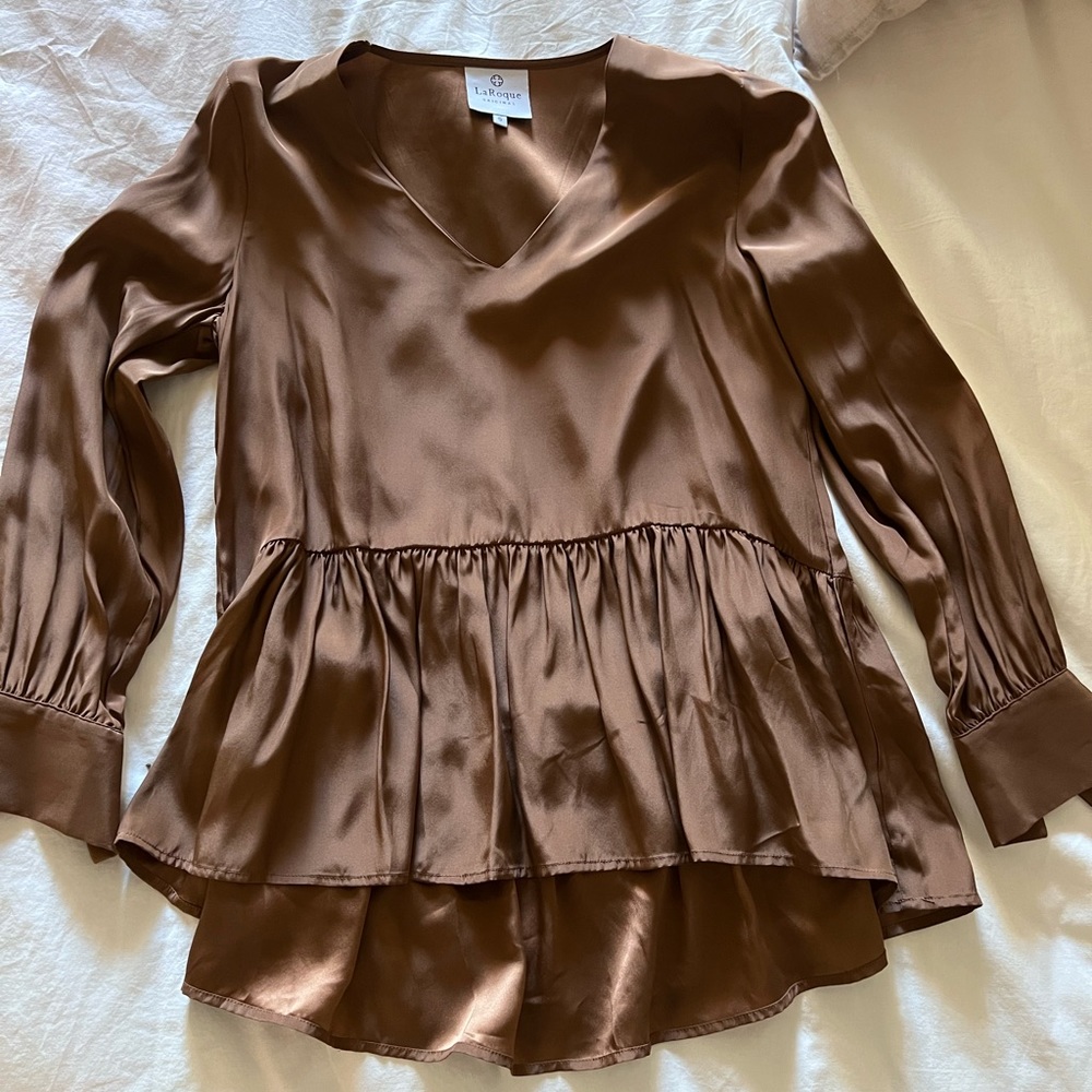 La Roque drop waist peplum top